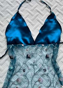y2k blue chatpata top 💗