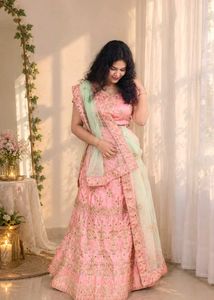 Stunning Pink Embroidered Lehenga Choli