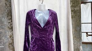 10238. Velvet Deep Neck Mini Dress