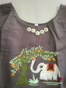 Embroidered Elephant gown