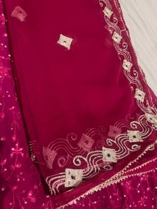 Stunning Magenta Embroidered Lehenga Choli