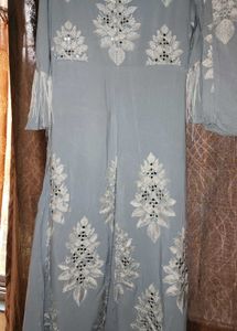 Embroidered Blue Kurta Set