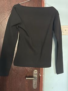 Chic Black Long Sleeve Wrap Top