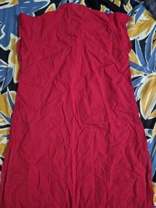 Red Embroidered Kurta