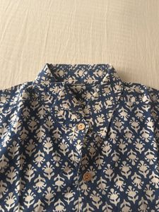 Blue &amp; White Printed Kurta Shirt