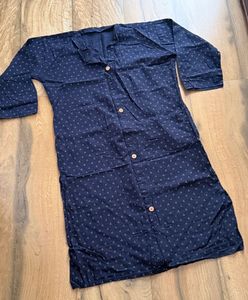 Navy Blue Printed Kurta