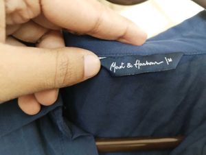 Stylish Navy Blue Button-Up Shirt