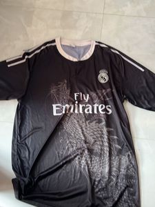 Men's Real Madrid Black Dragon Print T-Shirt