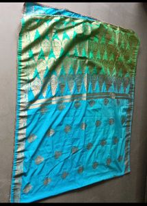 Elegant Silk Saree with Golden Border
