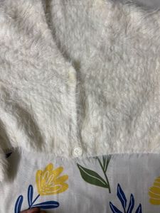 Cozy White fur crop Sweater
