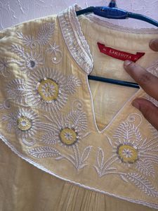 Yellow Embroidered Kurta