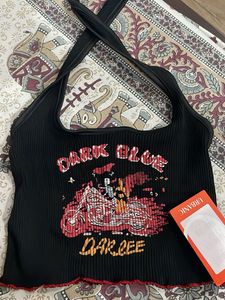 halterneck(with tag) tie up top