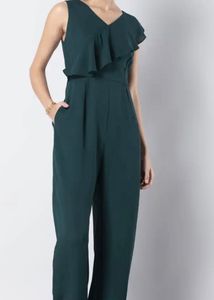 Elegant Teal Ruffle Jumpsuit