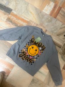 Grey "Good Luck" Smiley Face Sweatshirt