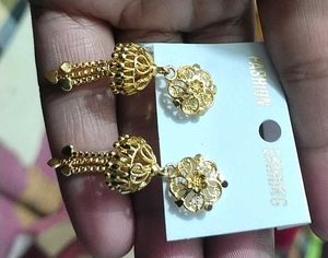 Elegant Gold Tone Jhumka Earrings