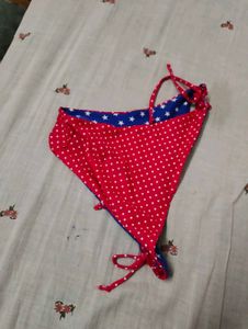 Red & White Polka Dot Bikini Top