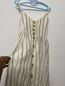 Striped Button-Up Midi Dress
