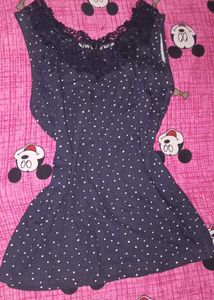 Y2k polka dot lace top