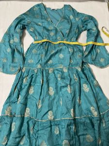 Teal Blue Floral Dress/Gown
