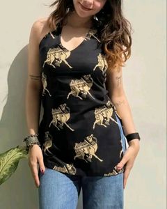 Stylish Black backless halter Kurta