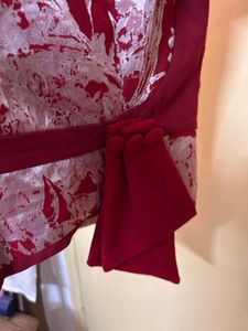 Red &amp; Silver Floral Top