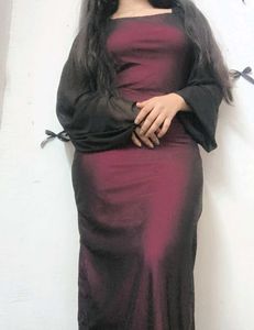 Elegant Maroon Evening Gown