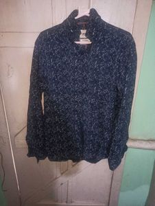 Men's Blue Printed Shirt