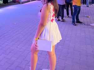 Combo of Tank top and white tennis skirt