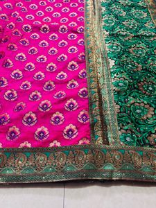 Beautiful Pink Banarasi Silk Saree