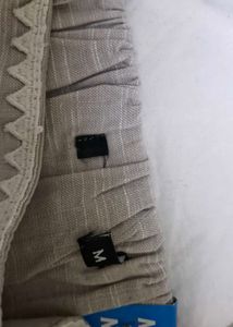 Gray Blouse with White Trim