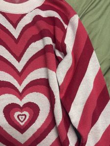 Heart Pattern Knit Sweater