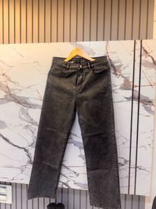 Washed Grey Wide Leg Jeans