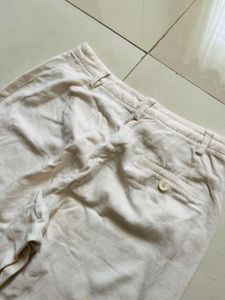 White Slim Fit Trousers