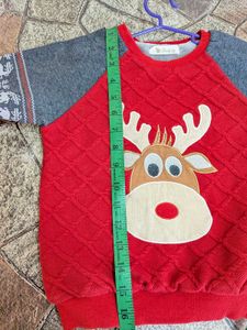 Reindeer theme kids sweater
