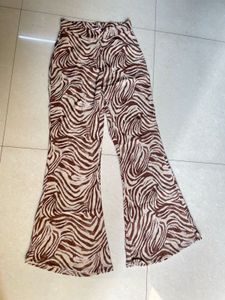 Y2K PULL &amp; BEAR Zebra Print Flare Leg Pants