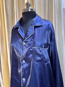 Midnight blue satin luxe Shirt