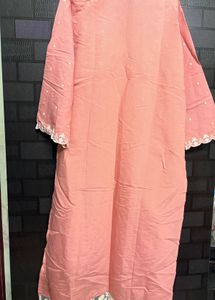 Pink and white  Embroidered Kurta Set