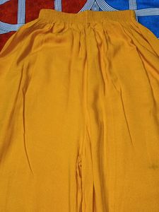 Women Yellow Plazo With Pocket