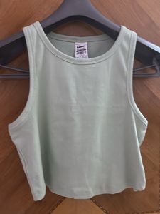 Sage Green Ribbed Cropped Tank