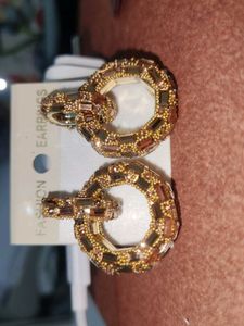 Stunning Gold Hoop Earrings with Stones