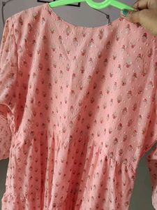 Pretty Pink Tiered Ethnic Gown