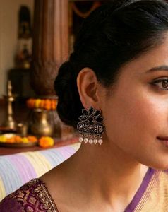 Exquisite Black Stone Dangle Earrings