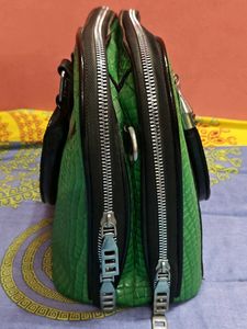 Vibrant Green Textured Handbag