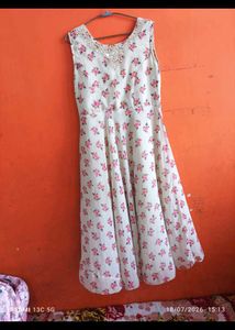 Floral Print Anarkali Gown