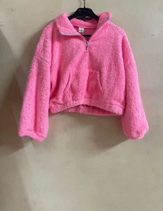 Cozy Pink Sherpa Half-Zip Pullover