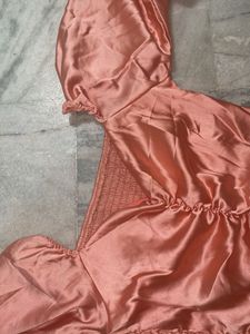 Satin Ruched Crop Top