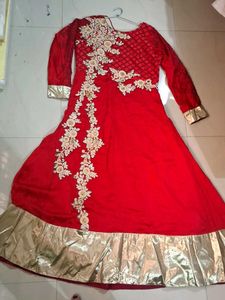 Elegant Red Embroidered Saree
