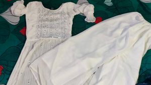 Elegant White Sequined Kurta Set