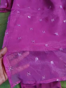 Pink Embroidered Kurta with Pants Set