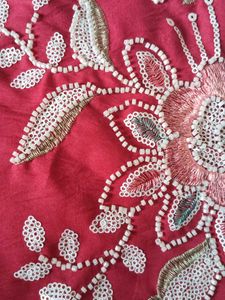 Beautiful Red Kurta Set with Embellishments